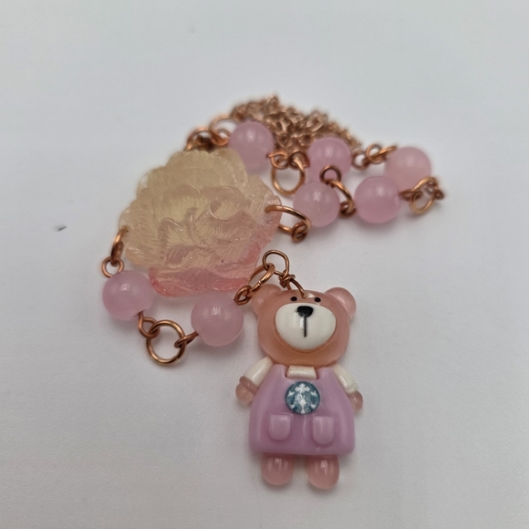 Handmade Pink Bear car charm - Picture 3 of 4